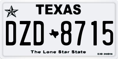 TX license plate DZD8715