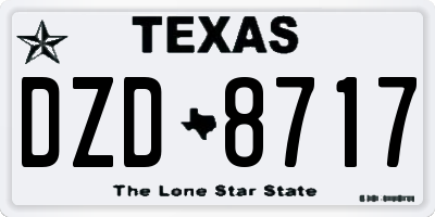 TX license plate DZD8717