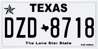 TX license plate DZD8718