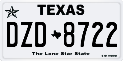 TX license plate DZD8722