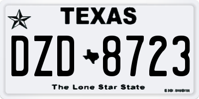 TX license plate DZD8723