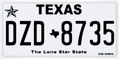 TX license plate DZD8735