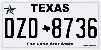 TX license plate DZD8736