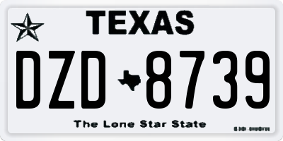 TX license plate DZD8739