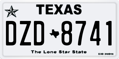 TX license plate DZD8741