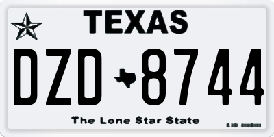TX license plate DZD8744