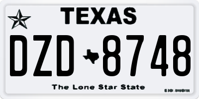 TX license plate DZD8748