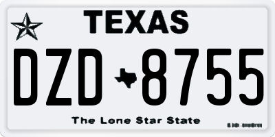 TX license plate DZD8755