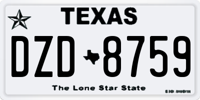 TX license plate DZD8759