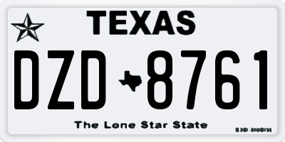 TX license plate DZD8761