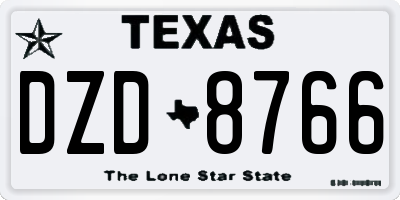 TX license plate DZD8766