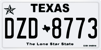 TX license plate DZD8773