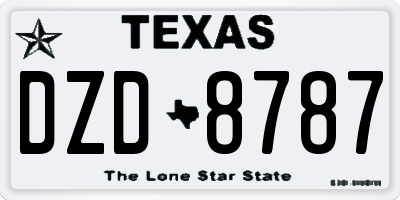 TX license plate DZD8787
