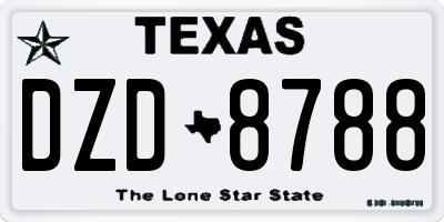 TX license plate DZD8788