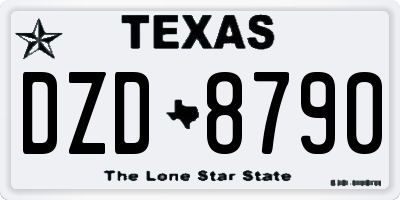 TX license plate DZD8790