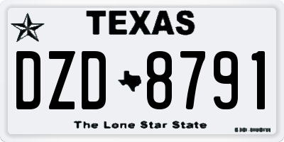 TX license plate DZD8791