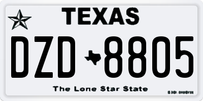 TX license plate DZD8805