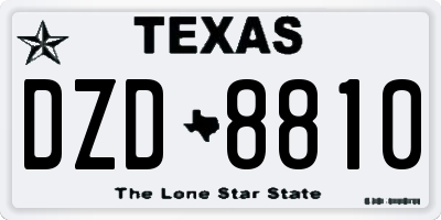TX license plate DZD8810