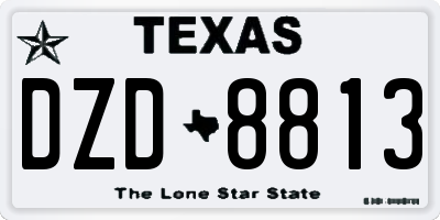 TX license plate DZD8813