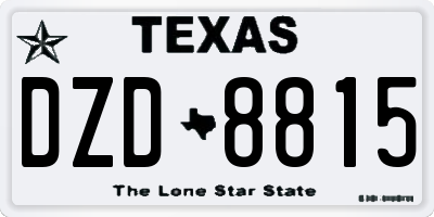 TX license plate DZD8815