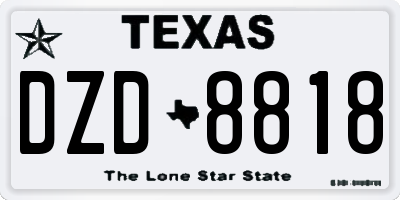TX license plate DZD8818