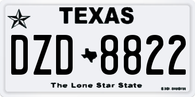 TX license plate DZD8822