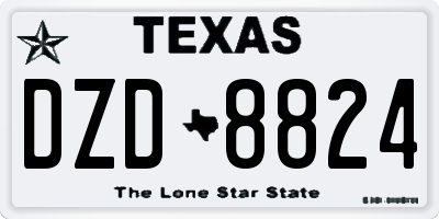 TX license plate DZD8824