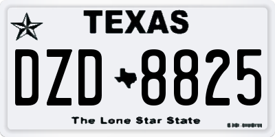 TX license plate DZD8825