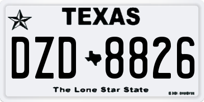 TX license plate DZD8826