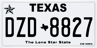TX license plate DZD8827