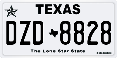 TX license plate DZD8828