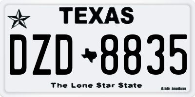 TX license plate DZD8835