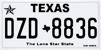 TX license plate DZD8836