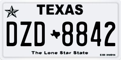 TX license plate DZD8842