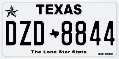 TX license plate DZD8844