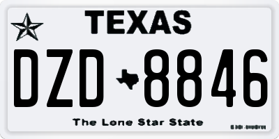 TX license plate DZD8846