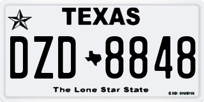TX license plate DZD8848
