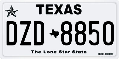 TX license plate DZD8850