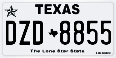 TX license plate DZD8855