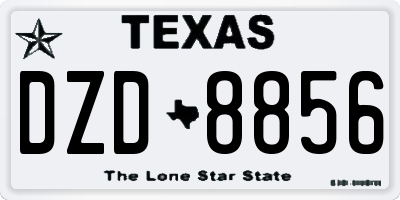 TX license plate DZD8856