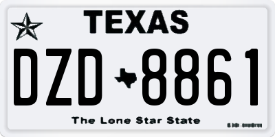 TX license plate DZD8861