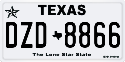 TX license plate DZD8866