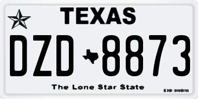 TX license plate DZD8873