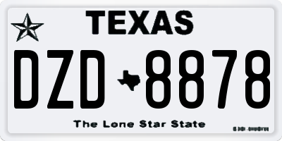 TX license plate DZD8878