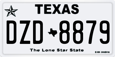 TX license plate DZD8879