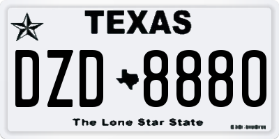 TX license plate DZD8880