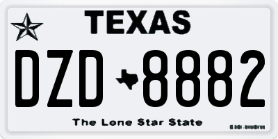 TX license plate DZD8882