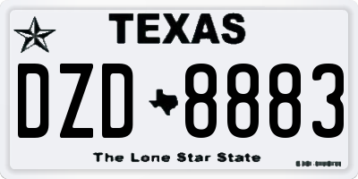 TX license plate DZD8883