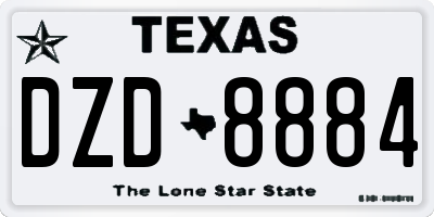 TX license plate DZD8884