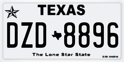 TX license plate DZD8896